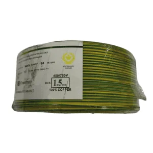 POWERMATE ELECTRIC CABLE SINGLE CORE 1.5MM 90M GREEN/YELLOW
