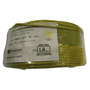 POWERMATE ELECTRIC CABLE SINGLE CORE 1MM 90M GREEN/YELLOW