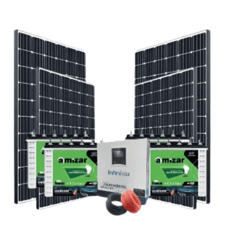 3Kw Amizar Solar Kit 3000w – Tubular Battery Hybrid Inverter – Reliable Energy Supply