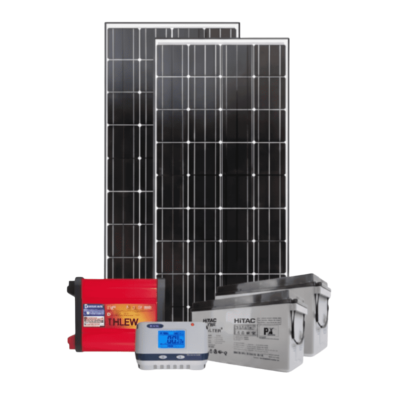 1.5Kw PWM Solar Kit 1500w - With Original Ritar Batteries + 4 Free Bulbs + Power Extension