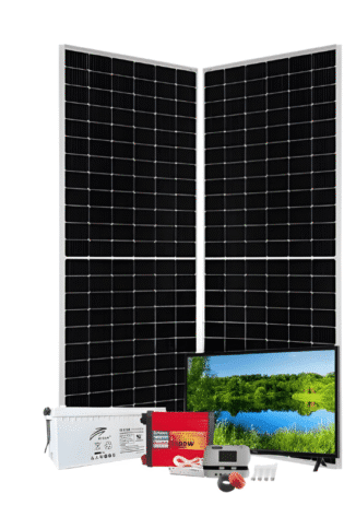 1Kw PWM Solar Kit 1000w - With Original Ritar Batteries + 22" LED Colour TV + 4 Free Bulbs + Power Extension