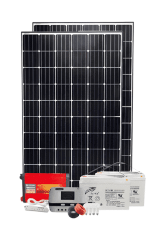 2Kw PWM Solar 2000w Kit - With Original Ritar Batteries + 4 Free Bulbs + Power Extension
