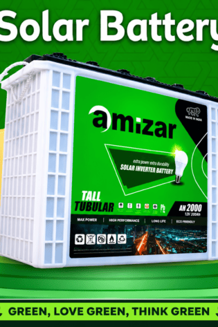 200Ah 12V Amizar Tubular Solar Battery – Indian Tall Type