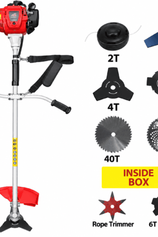 37.7cc Lusqi Germany Petrol Brush Cutter – 4-Stroke,  back-pack With 9 Blades