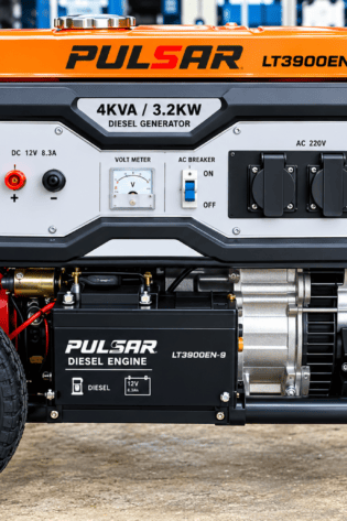 4KVA / 3.2KW Pulsar DIESEL GENERATOR RATED LT3900EN-9  Recoil & Key Start, With Battery & Wheels