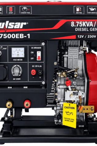 8.75KVA / 6.5KW Pulsar Diesel Generator DG7500EB-1 - 12V 230V Output