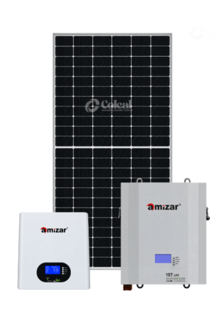 1kW (1000W) Amizar Complete Solar Kit - 1.28kWh 12.8V 100Ah Lithium-ion Battery