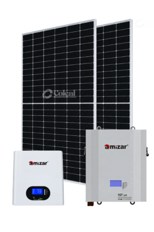 3kW (3000W) Amizar Complete Solar Kit - 2.56kWh 25.6V 100Ah Lithium-ion Battery