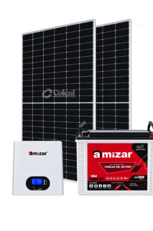 2kW (2000W) Amizar Complete Solar Kit - 200Ah Tubular Gel Battery