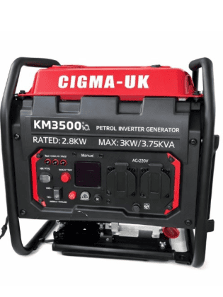 3.75KVA / 2.8KW CIGMA-UK GASOLINE INVERTER OPEN TYPE GENERATOR RATED Manual Start KM3500io