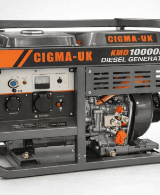 9KVA / 6.5KW CIGMA-UK DIESEL GENERATOR OPEN TYPE (DUAL POWER) Electric Start KMD10000ioE