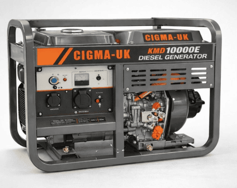 9KVA / 6.5KW CIGMA-UK DIESEL GENERATOR OPEN TYPE (DUAL POWER) Electric Start KMD10000ioE