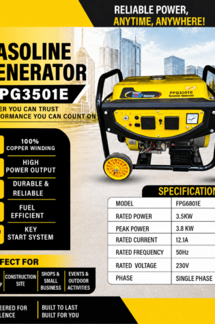 FPG3501E Gasoline Generator – 3.5kW