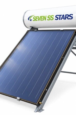 200L White Flat Plate Seven SS Stars Solar Water Heater