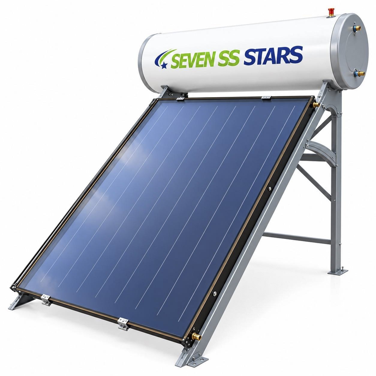 300L White Flat Plate Seven SS Stars Solar Water Heater